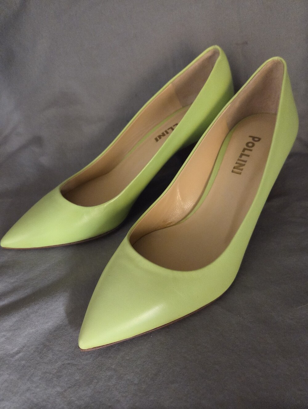 Pollini Lime Green Pointed-Toe Pumps
